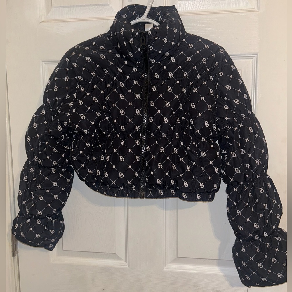 Women’s Crop Top Puffer Patterned Jacket